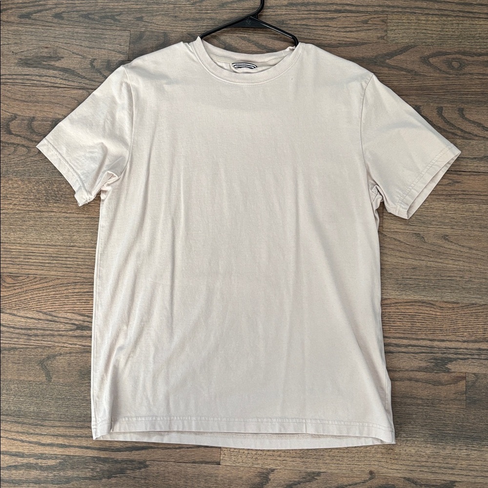 Men's Beige Short Sleeve performance tee - Picture 7 of 8
